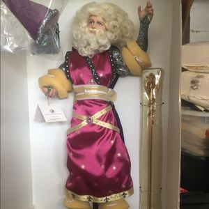 Franklin Mint Merlin Magician Wizard Camelot Series Porcelain Doll w/ Stand BOX